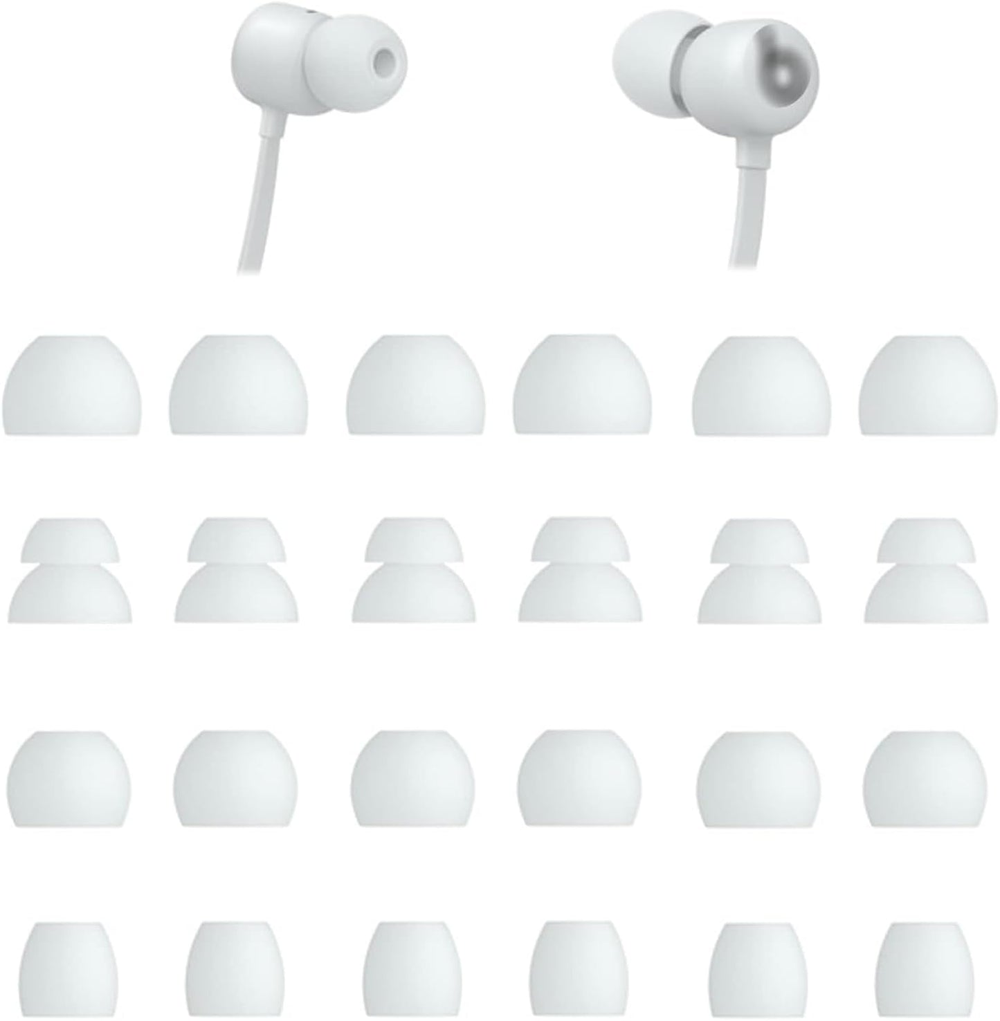 12 Pairs Smoke Gray Beats Flex Eartips Set - Ultimate Comfort!