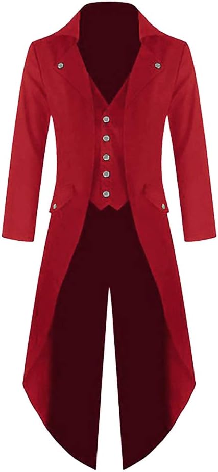 Runcati Mens Steampunk Victorian Jacket for Unique Costumes