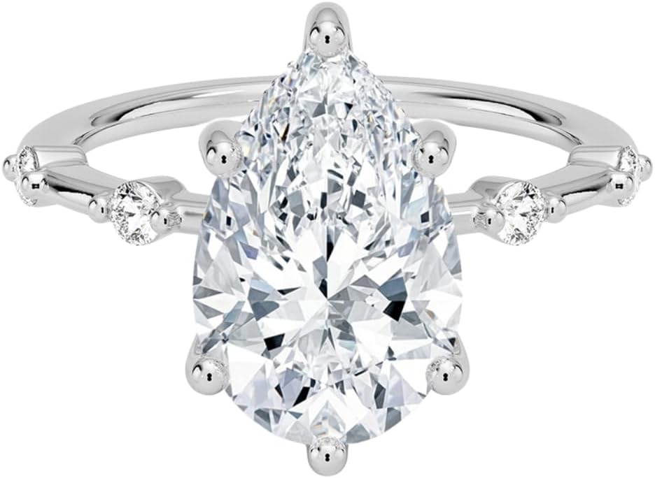 Stunning Moissanite Ring 3 Ct in Gold & Silver for Engagement