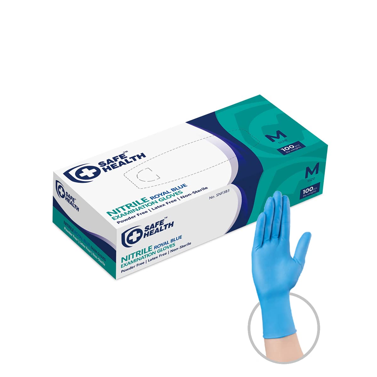 Blue Nitrile Exam Gloves, Latex-Free, Box of 100
