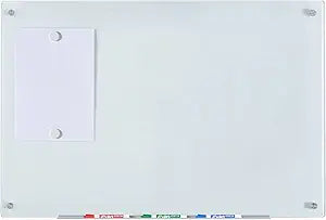 Magnetic White Glass Dry-Erase Board Set - 23 5/8 x 35 1/2 in