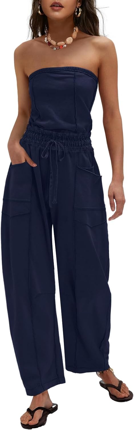 Chic Strapless Jumpsuits for Women - Summer One Piece Outfits