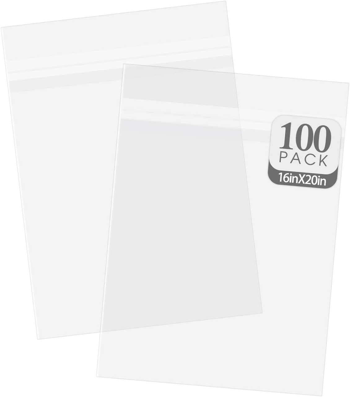 Crystal Clear Bags for Art Prints - 100 Pack 16 3/8 x 20 1/8 in