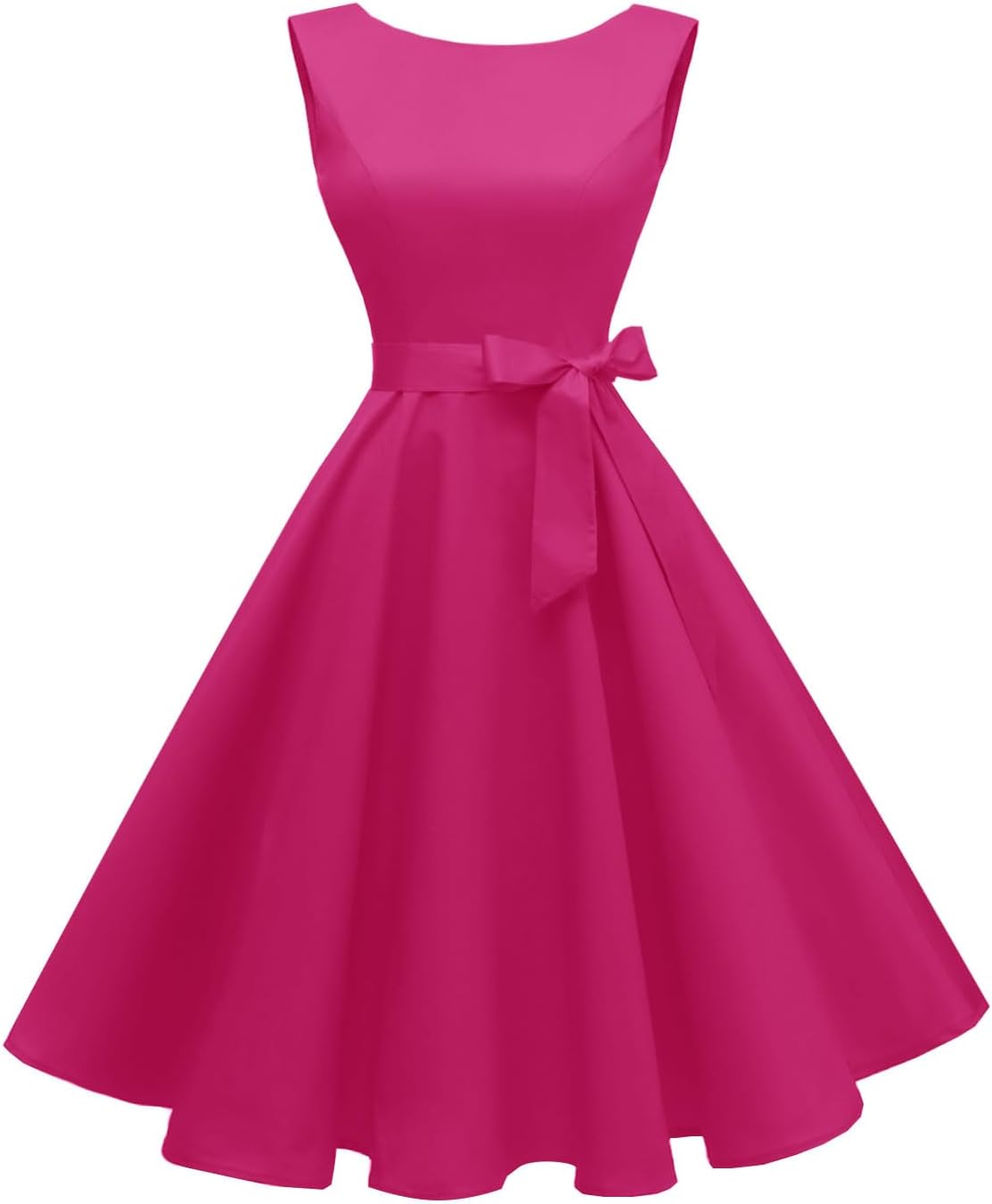 Hanpceirs Women's Boatneck Sleeveless Swing Vintage Dress