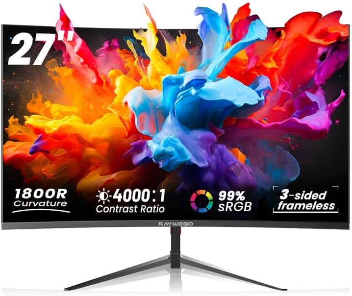 1800R 27 inch Curved Monitor with FreeSync for Home Office