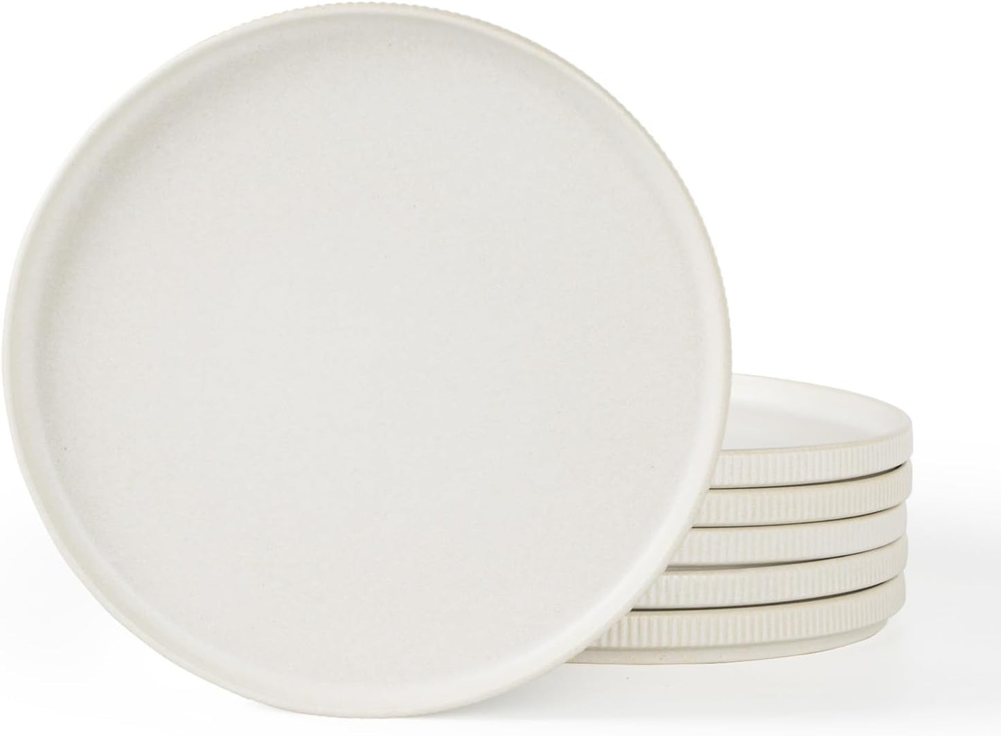 Famiware Star Salad Plates Set of 6, 8 Inch Stoneware Dinnerware