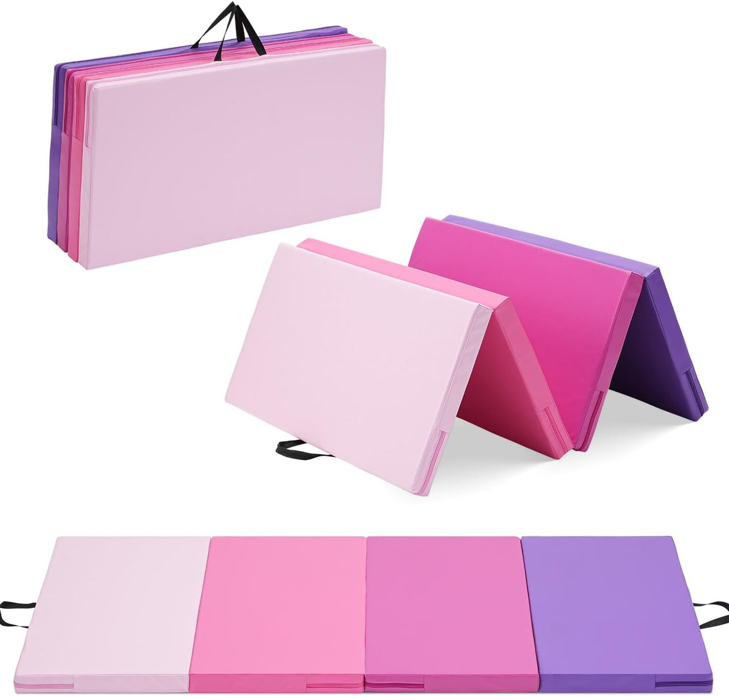 Joppoint Folding Gymnastics Mat - Soft & Durable! 3'x6'x2'' or 4'x8'x2''