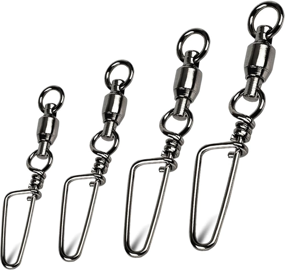 GERUITE Black Nickel Ball Bearing Swivels - Heavy Duty Saltwater-Friendly