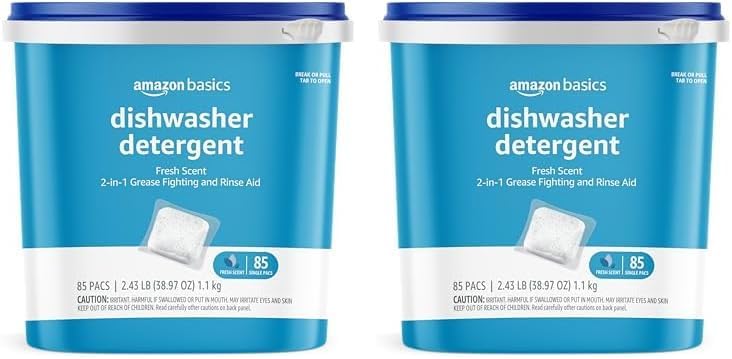 Dishwasher Detergent Pacs for Sparkling Clean Dishes, 85 Count