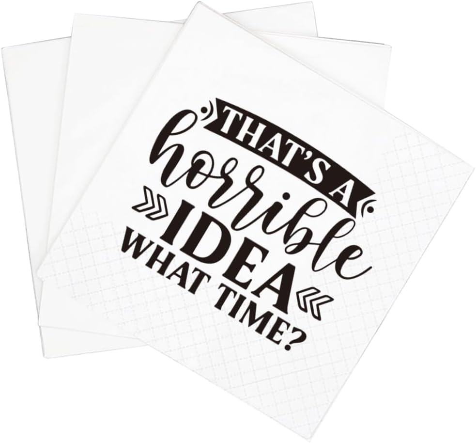 SharkBliss Sarcastic Quote Cocktail Napkins - 100 Pack Fun!