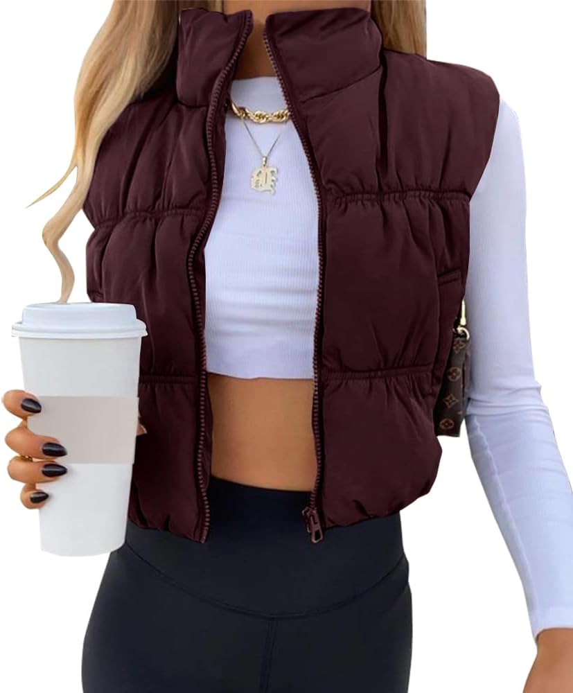 SySea Women's Crop Puffer Vest for Stylish Winter Warmth