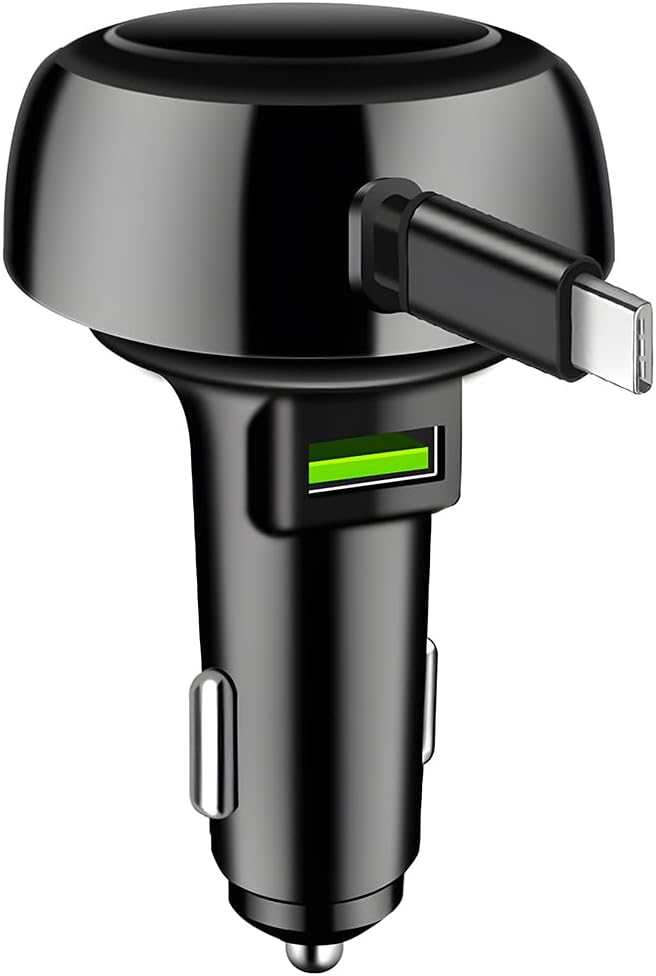 Ankuee Retractable Car Charger: Super Fast Dual USB/C Type C