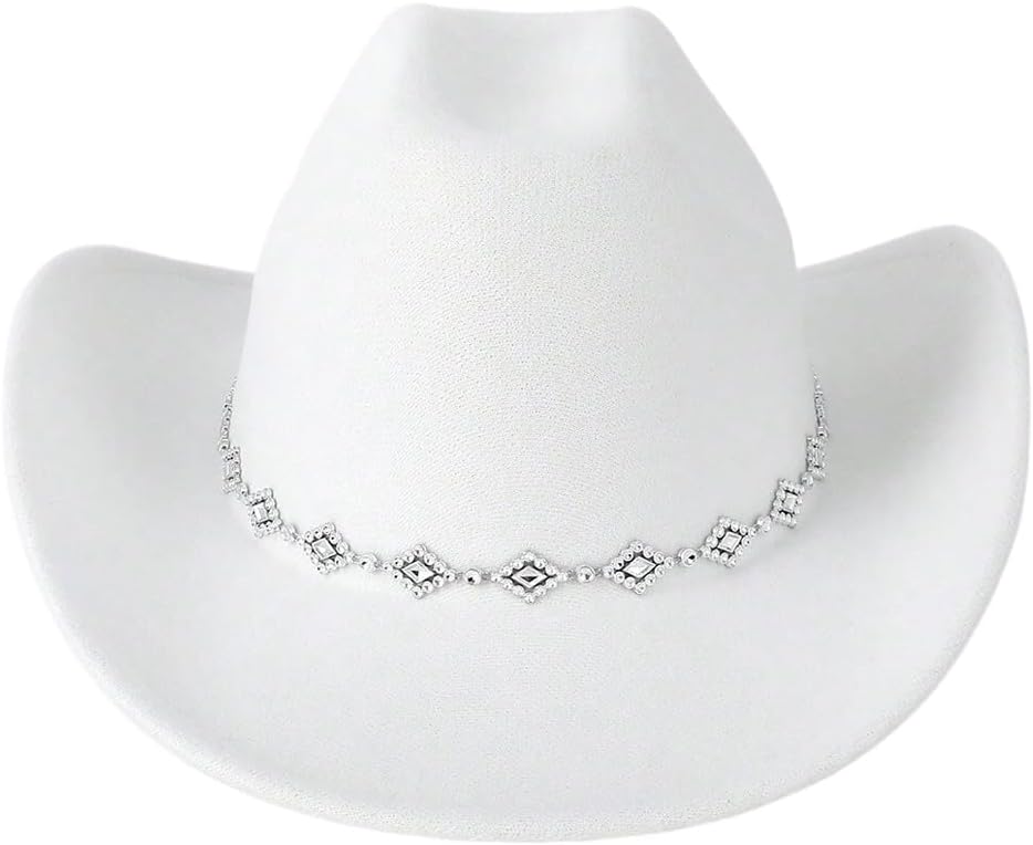 Rhinestone Wide Brim Cowgirl Hat for Western Style Lovers