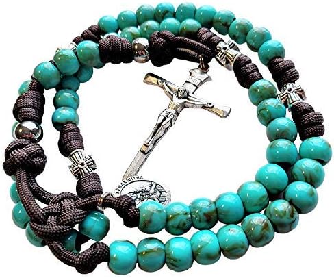 Saint Kateri Turquoise Paracord Rosary for Daily Prayer