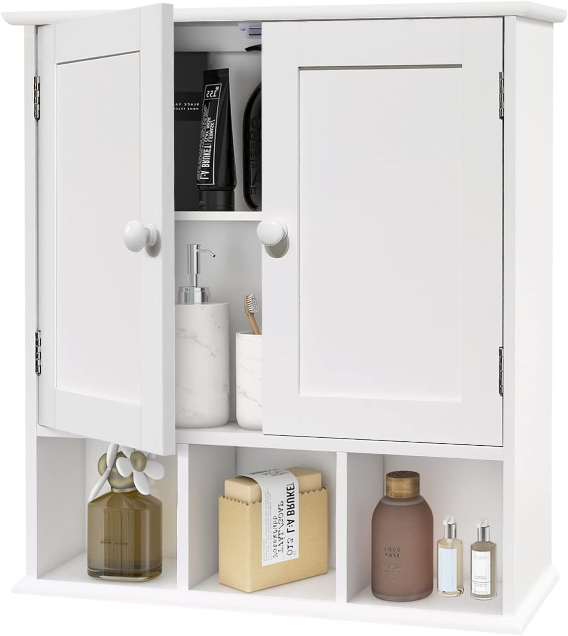 TaoHFE Bathroom Wall Cabinet with Adjustable Shelves for Storage