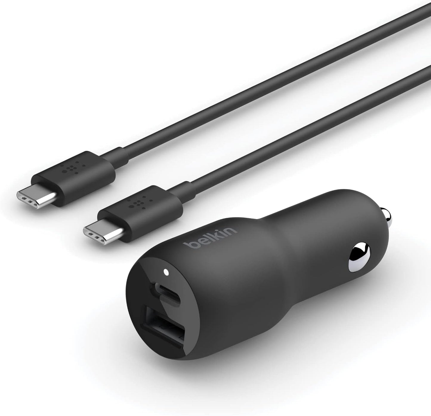 Belkin Dual Port Fast Car Charger | Up to 37W Power for Galaxy S23, iPhone 14 & More