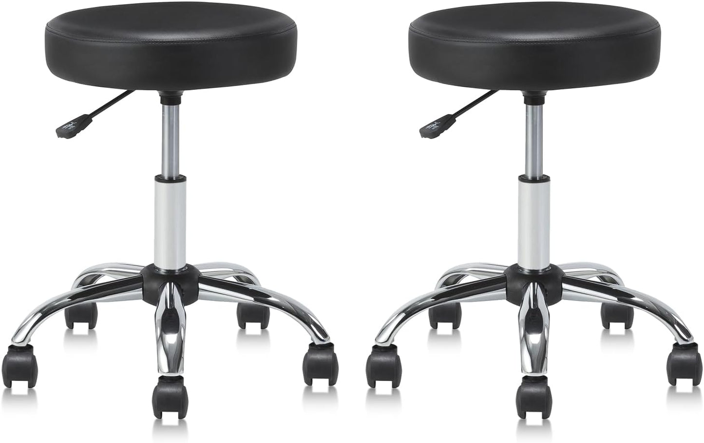 Adjustable Round Swivel Stool Set - Easy Mobility for Office & Salon