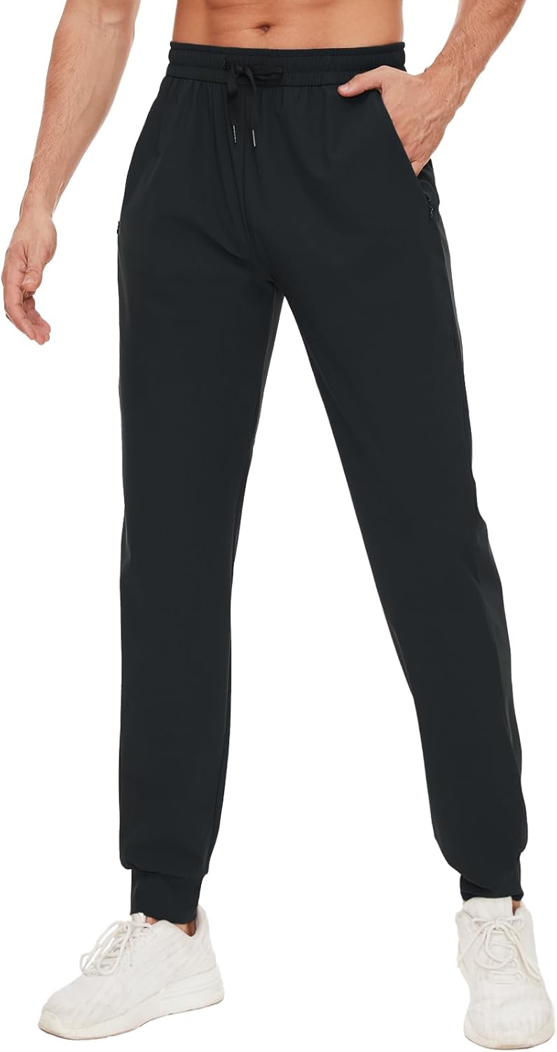 SEVEGO Men's Tall Inseam Joggers with 3 Zipper Pockets