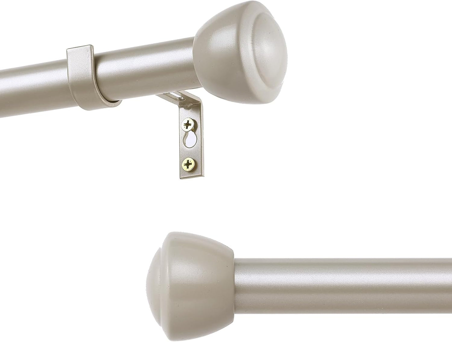 1 Inch Nickel Curtain Rods for Windows - Heavy Duty Adjustable Rods