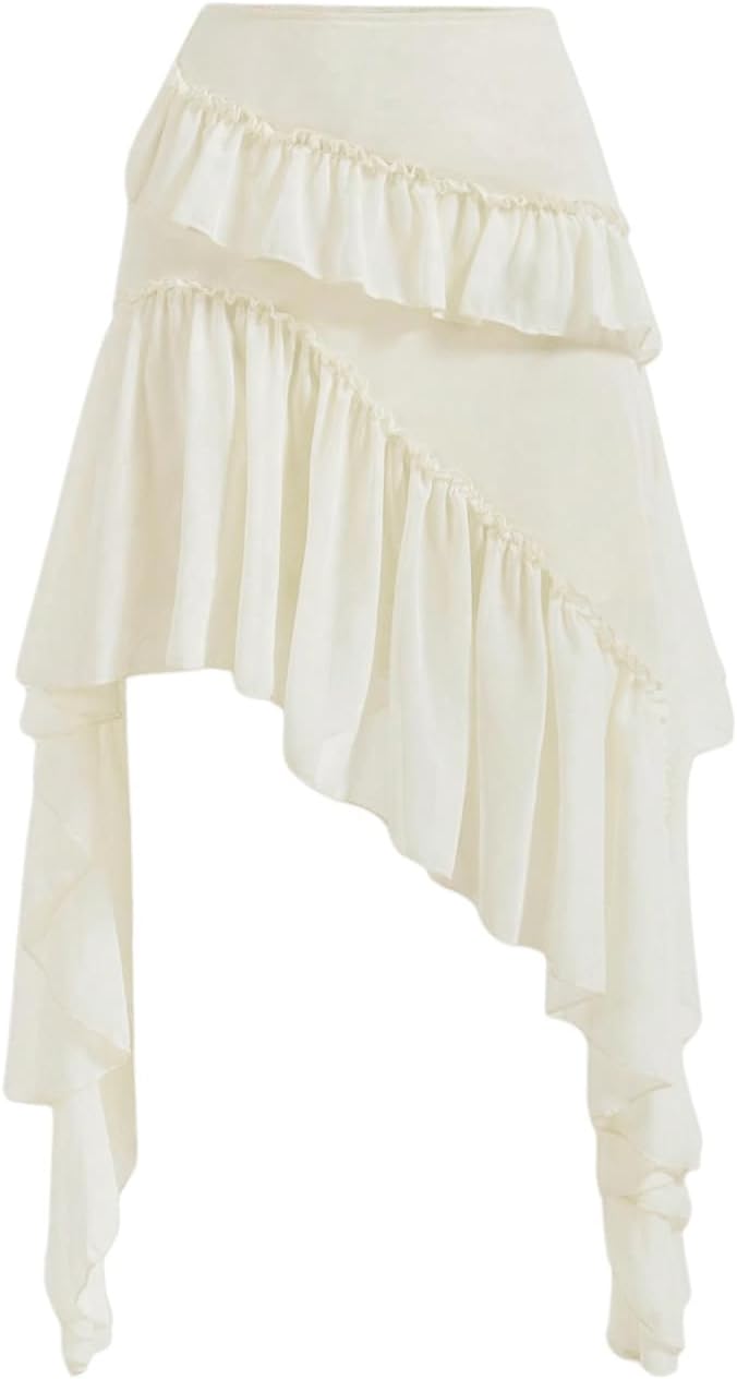 Verdusa Women's Boho Asymmetrical Ruffle Skirt for Stylish Outfits