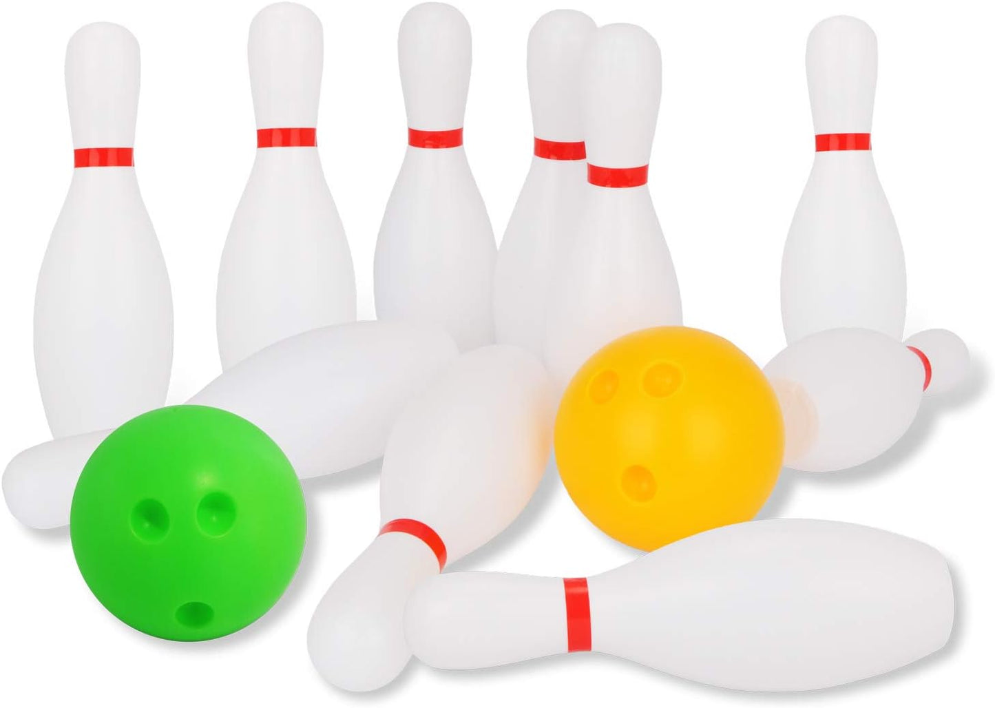 Liberry Kids Bowling Set: 10 Pins, 2 Balls - Fun & Educational!