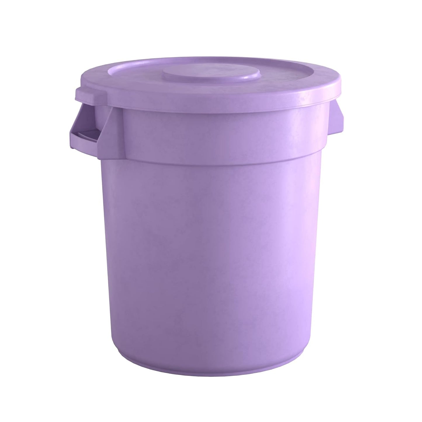 20 Gallon Purple Round Commercial Trash Can with Lid for Durability