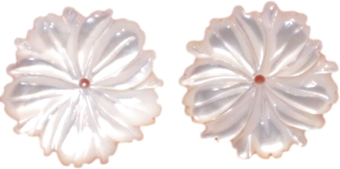 Mother Of Pearl Carved Flower Jackets For Studs - Unique Design
