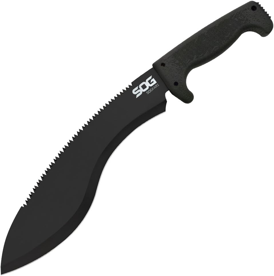 SOG 13 Kukri Machete | Stainless Steel Survival Blade | Saw Back Blade