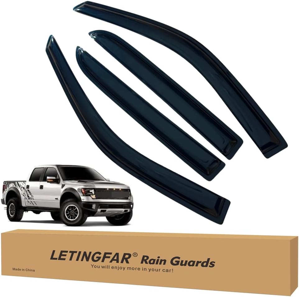 Window Visors Rain Guards for Ford F150 SuperCrew 2009-2014
