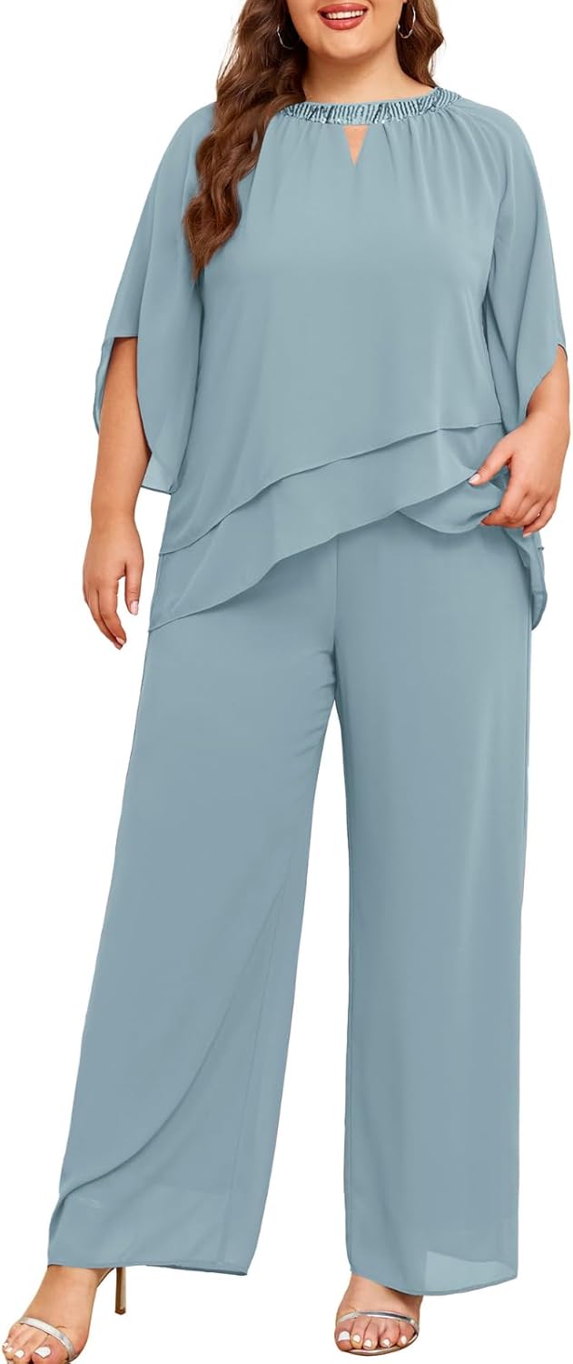 Plus Size Mother of Bride Pant Suits for Formal Occasions
