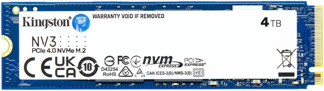 Kingston NV3 4TB M.2 2280 NVMe SSD for High Speed Storage