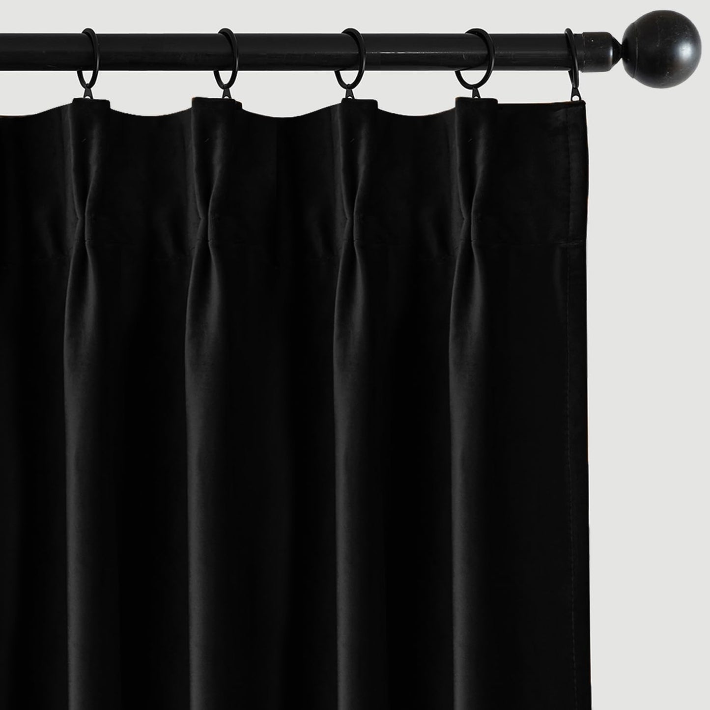 MIULEE Luxe Black Velvet Blackout Curtains