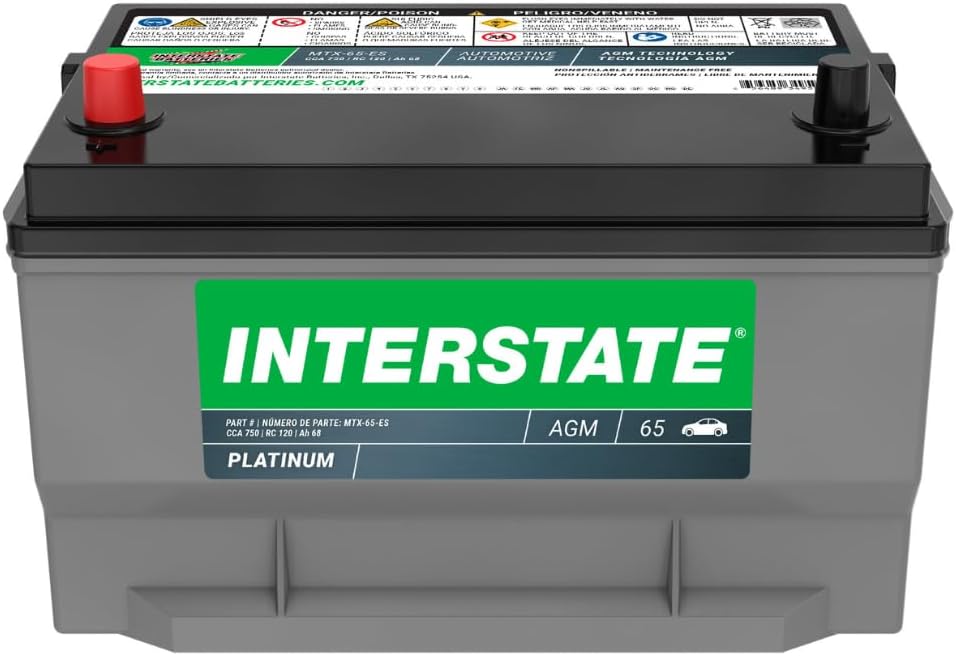 Interstate Batteries 12V 68Ah AGM Auto Battery for Cars and SUVs