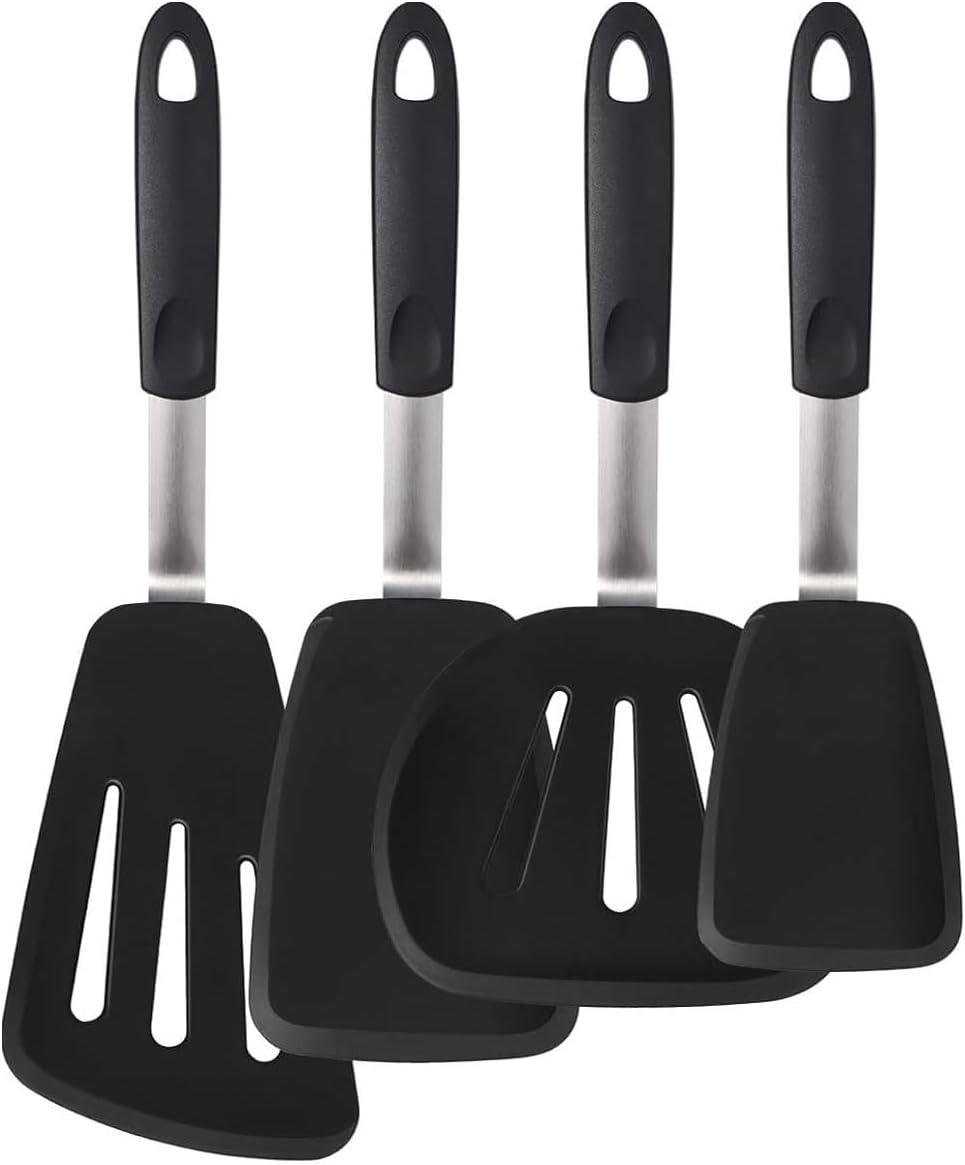 Set of 4 Silicone Spatula Utensils for Cooking and Baking