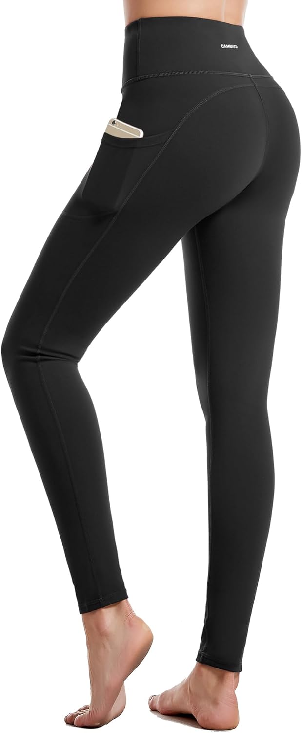 CAMBIVO High Waisted Yoga Pants with Pockets