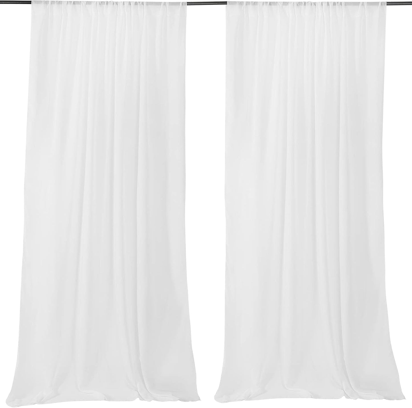 Elegant Chiffon White Curtains - Perfect for Events!