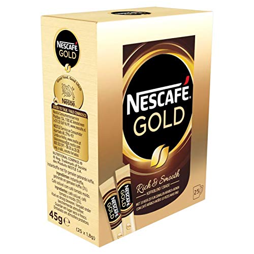 Nescafe Gold Instant Coffee Packets - 25 Pieces, 1.59oz