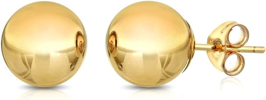 Premium 14K Gold Ball Stud Earrings for Elegant Style