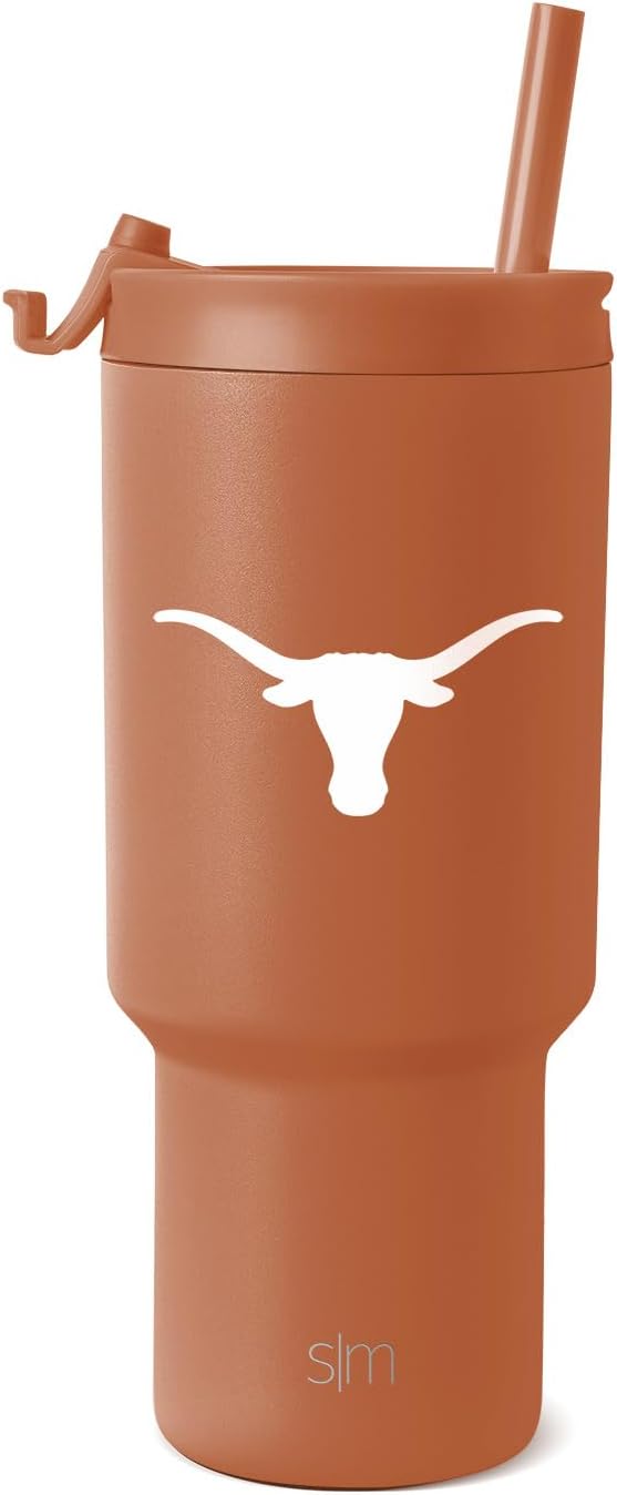 30oz Tumbler with Flip Lid and Straws - Perfect for Texas Fans