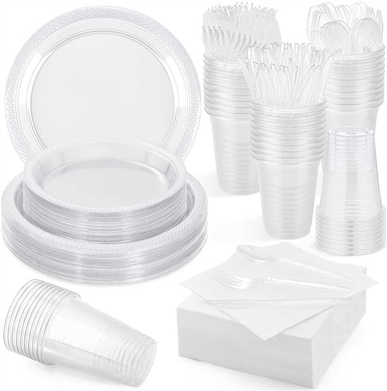 Aodaer 400 Pieces Clear Party Supplies for Memorable Events
