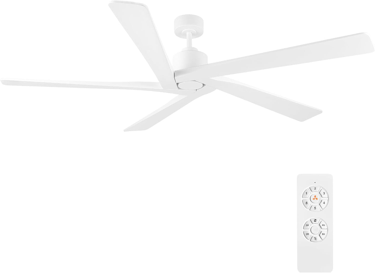 WINGBO 64in Ceiling Fan with Solid Wood Blades and DC Motor