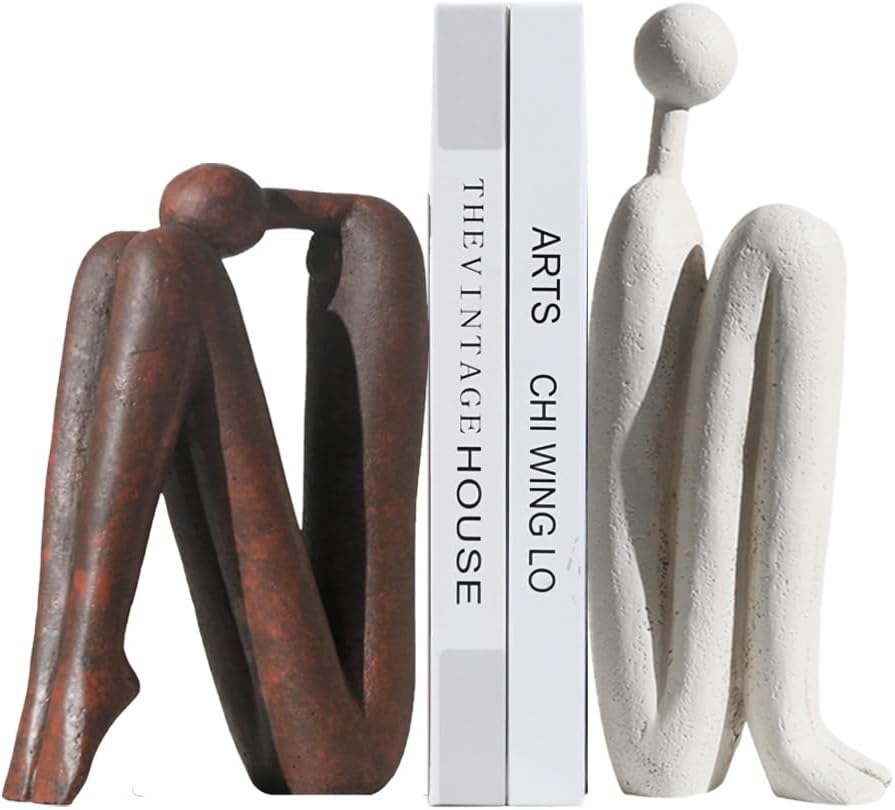 Decorative Bookends for Heavy Books - Thinker Statue Holders