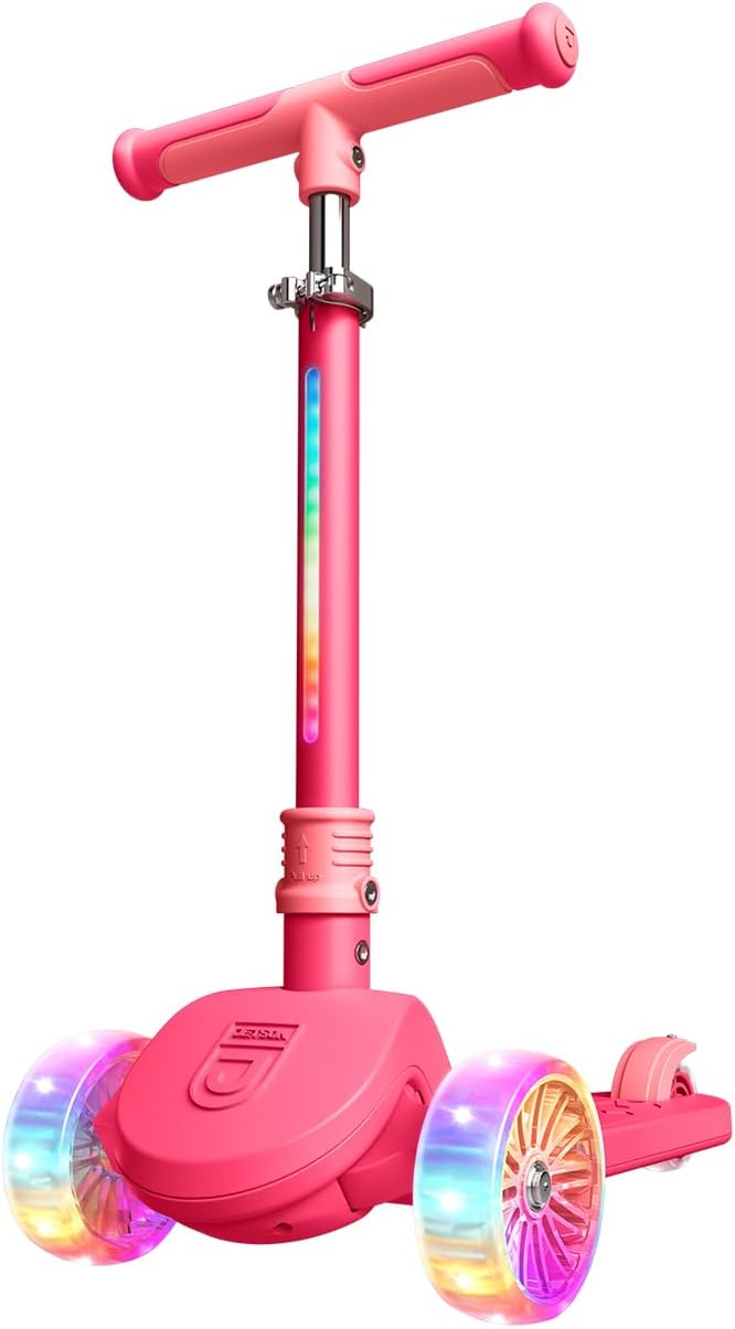 Illuminated 3-Wheel Kick Scooter for Kids with Foldable Design