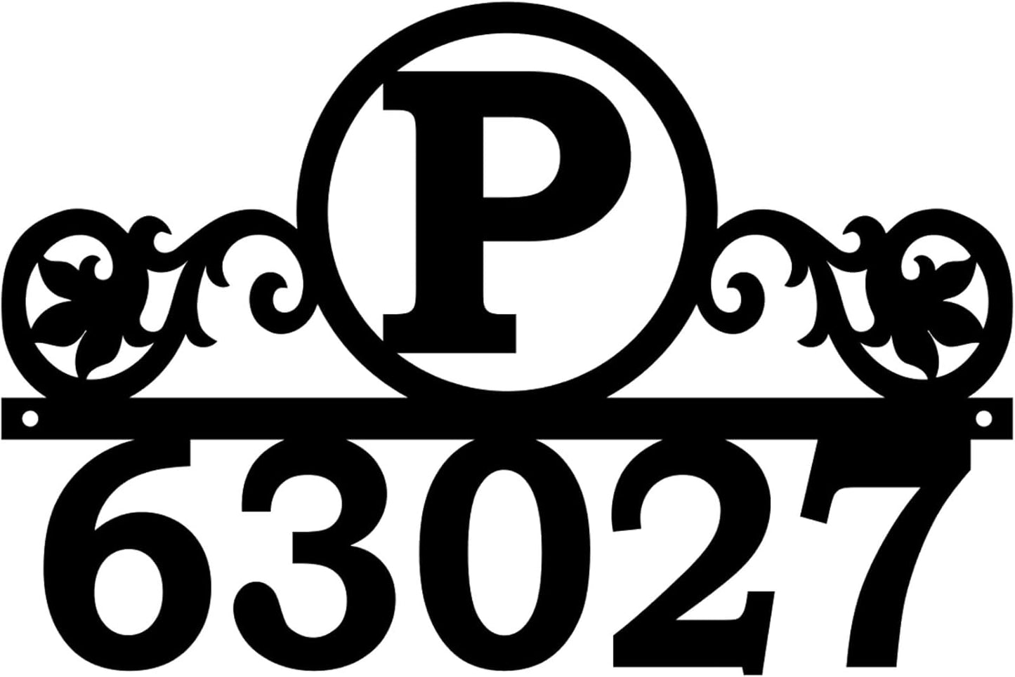 Custom Circular Monogram Address Sign for Elegant Home Decor