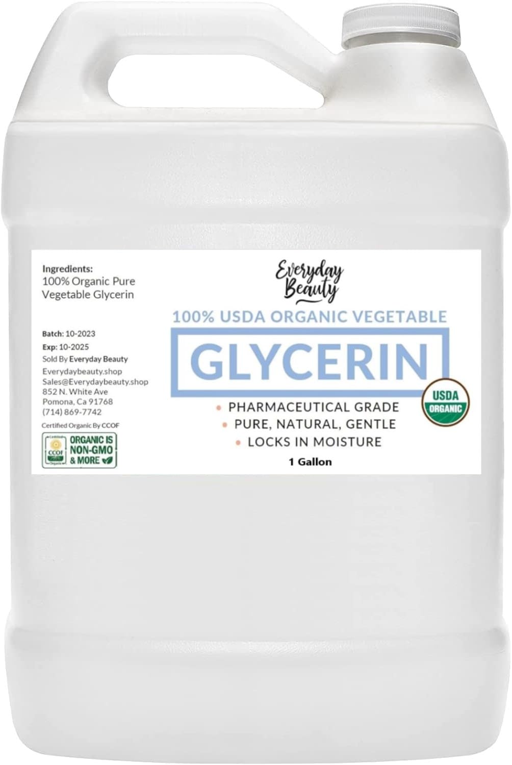 100% Organic Glycerin for Skin and Hair - Bulk 1 Gallon