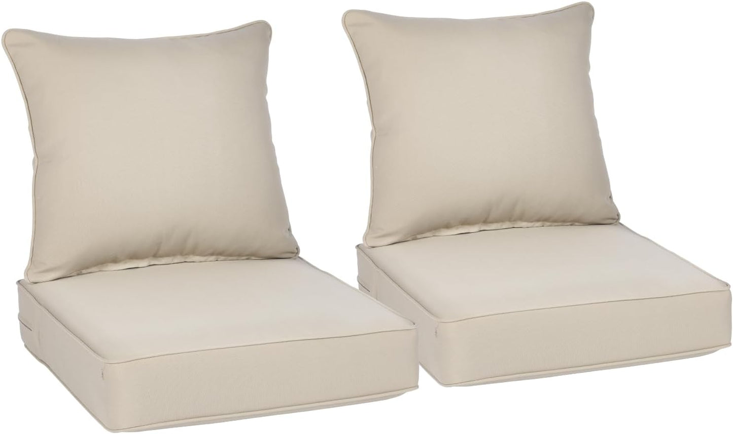 BPS 23x26 Inch Patio Seat Cushions Set of 2 for Comfort