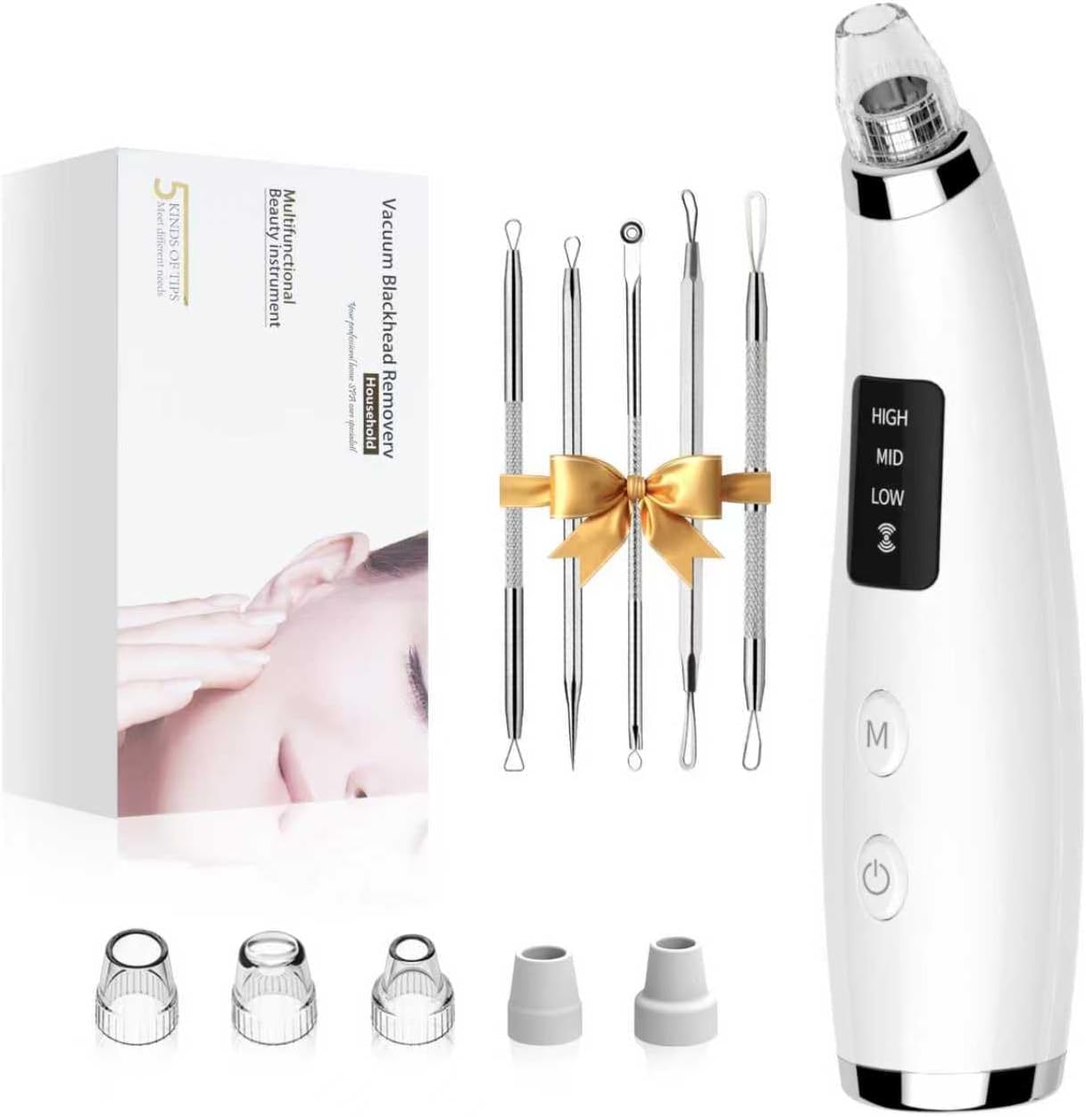 Facial Pore Blackhead Remover Vacuum with Adjustable Suction Levels