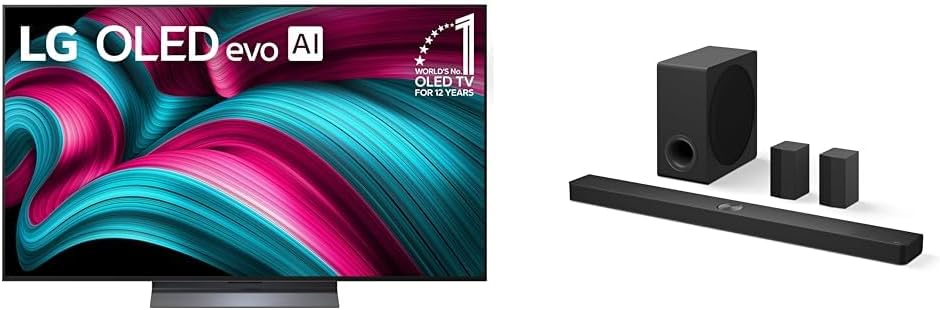 LG 55 OLED evo C5 Series 4K Smart TV Bundle with Soundbar