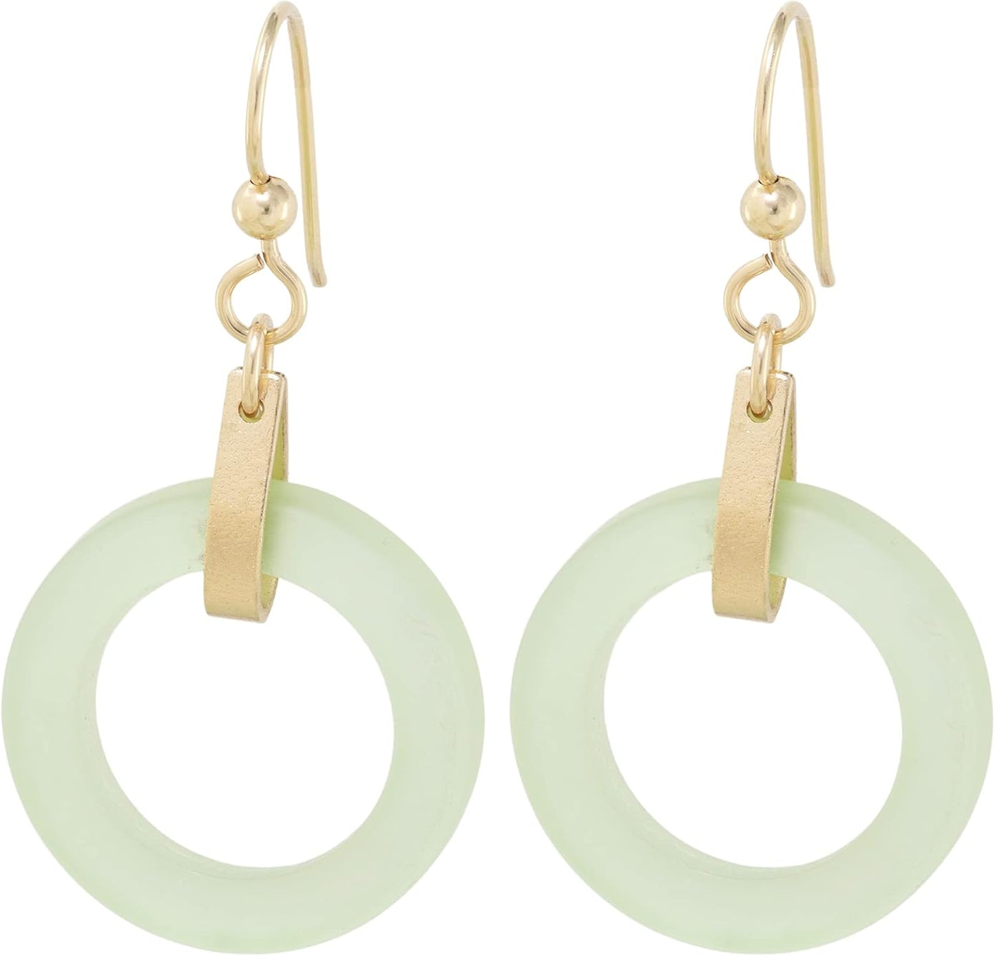 Unique Handmade Round Matte Black Recycled Glass Earrings Gift