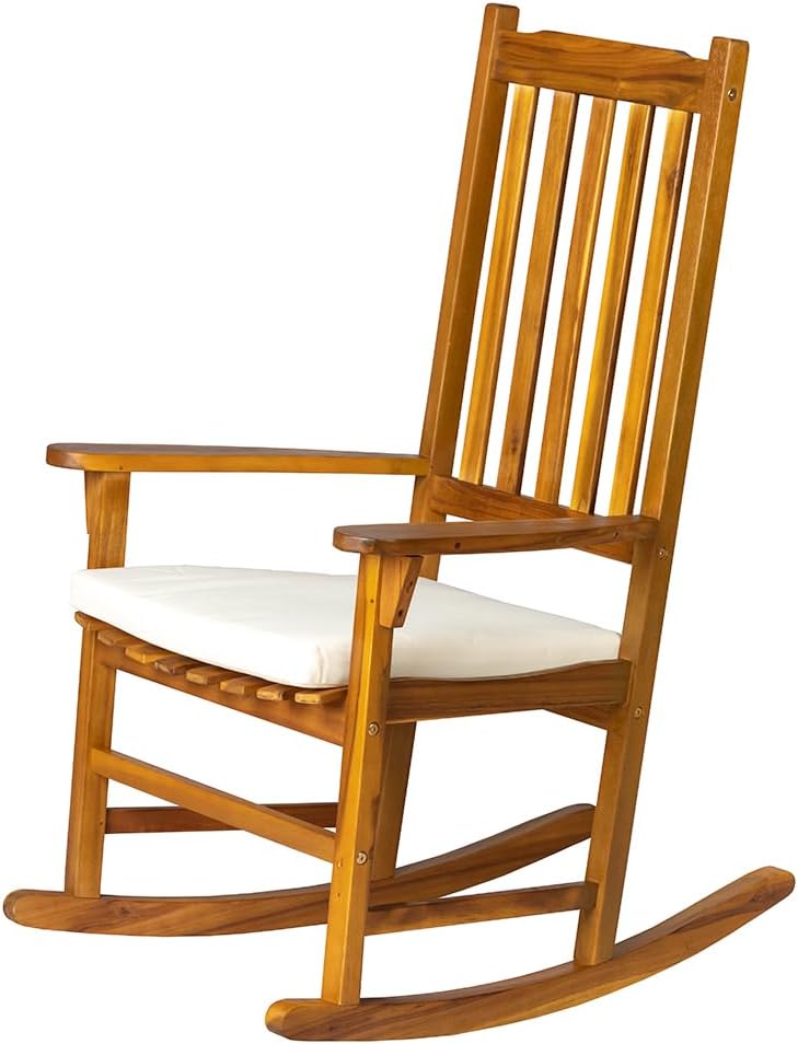 Panana Acacia Wood Rocking Chair - Relax in Style!